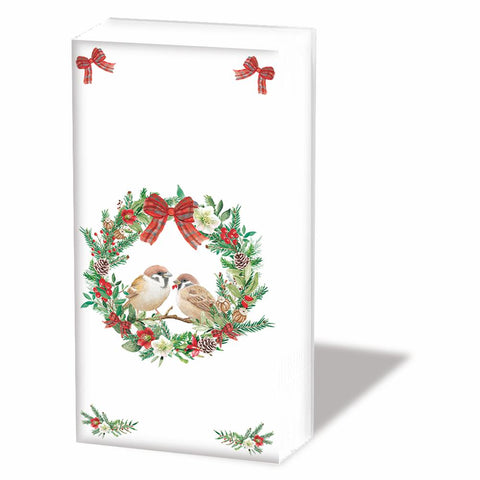 Sparrows in Wreath • Pocket Tissues