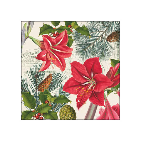 Amaryllis sur Beige • Beverage Napkins
