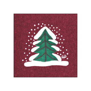 Fir Tree in Snow • Beverage Napkins