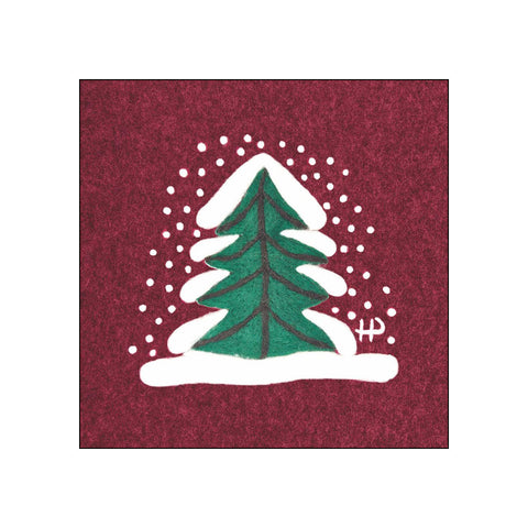 Fir Tree in Snow • Beverage Napkins