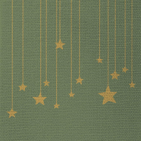 Stars on Canvas, green • Embossed Beverage Napkins