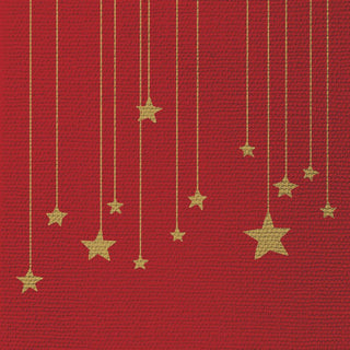Stars on Canvas, red • Embossed Beverage Napkins