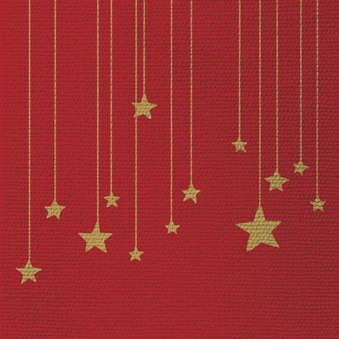 Stars on Canvas, red • Embossed Beverage Napkins