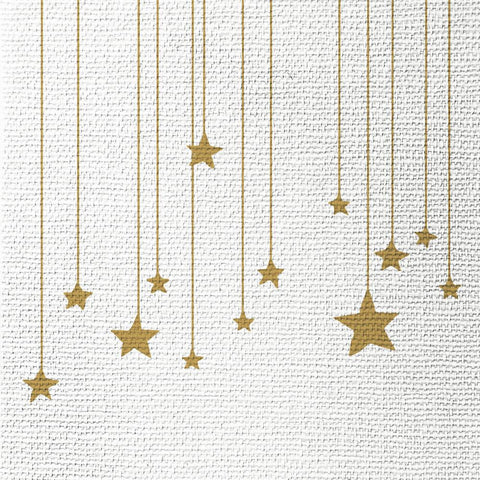 Stars on Canvas, white • Embossed Beverage Napkins
