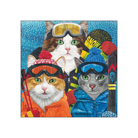 Ski Cats • Beverage Napkins