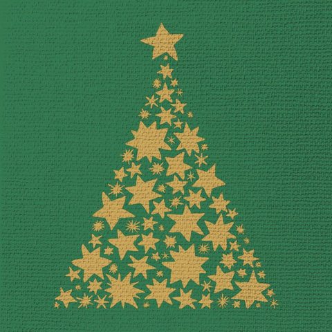 Tree on Canvas, green • Embossed Beverage Napkins