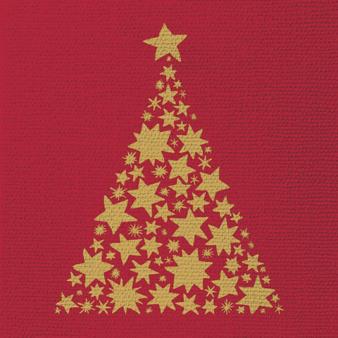 Tree on Canvas, red • Embossed Beverage Napkins