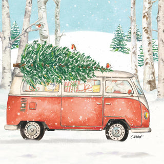 Christmas Bus • Beverage Napkin