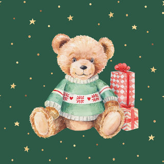 Teddy on Green • Beverage Napkin