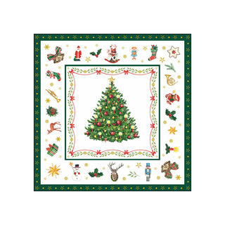 Christmas Evergreen, white • Beverage Napkins