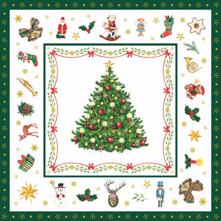 Christmas Evergreen, white • Beverage Napkins