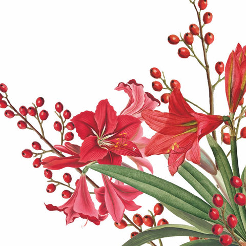 Christmas Bouquet, white • Beverage Napkins