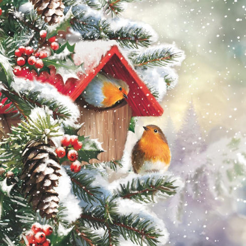 House with Robins • Beverage Napkins