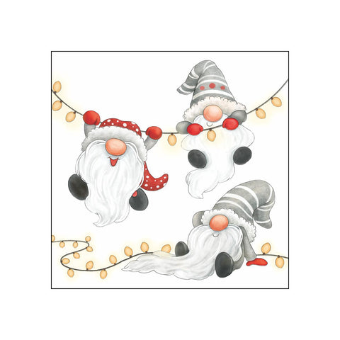 Gnomes on the Light Chain, white • Beverage Napkins