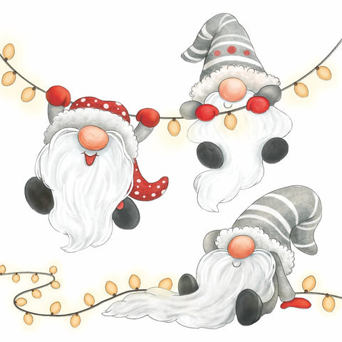 Gnomes on the Light Chain, white • Beverage Napkins