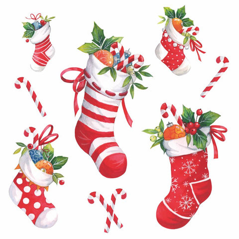 Xmas Stockings, white • Lunch Napkins