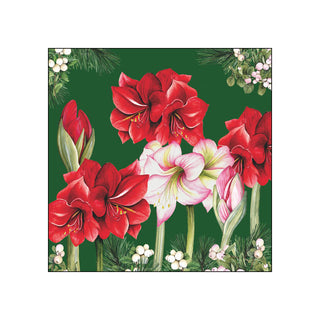 Blooming Amaryllis, green • Beverage Napkins