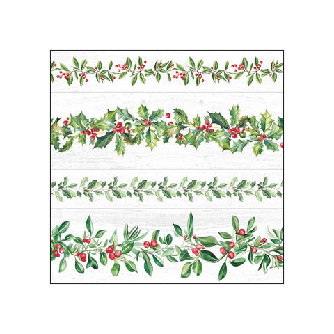 Leaf Garlands, white • Beverage Napkins