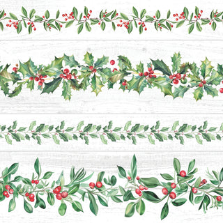 Leaf Garlands, white • Beverage Napkin