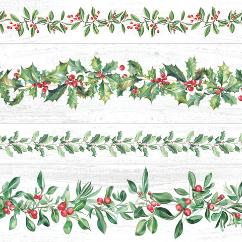 Leaf Garlands, white • Beverage Napkin