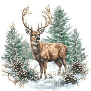 Winter Stag • Beverage Napkin
