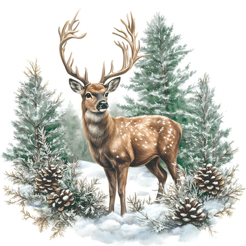Winter Stag • Beverage Napkin