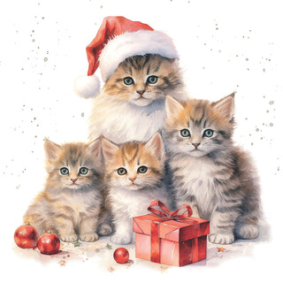 Meowy Christmas • Beverage Napkin