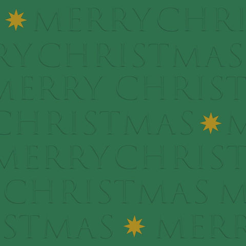 Christmas Letters, green Embossed Beverage Napkins