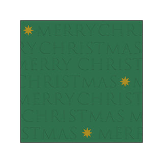 Christmas Letters, green Embossed • Beverage Napkins
