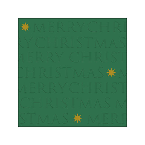 Christmas Letters, green Embossed • Beverage Napkins