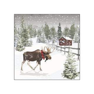 Wintry Moose • Beverage Napkins