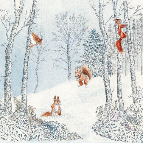 Squirrels in Winter • Lunch Napkins