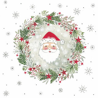 Wreath & Santa • Lunch Napkins