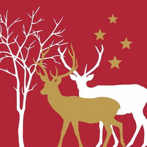 Winter Deer, red • Lunch Napkins