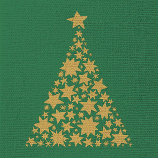 Tree on Canvas, green • Embossed Lunch Napkins
