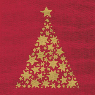 Tree on Canvas, red • Embossed Lunch Napkins
