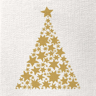 Tree on Canvas, white • Embossed Lunch Napkins
