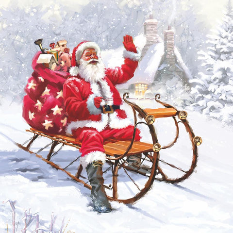 Santa on Sleigh • Lunch Napkins