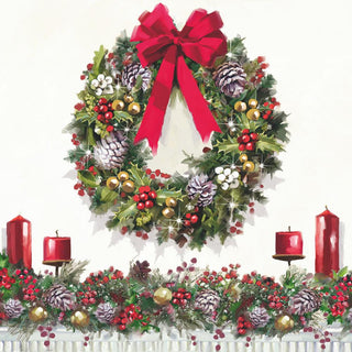 Bow on Wreath • Lunch Napkins