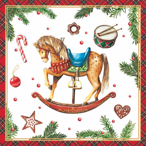 Classic Rocking Horse, white • Lunch Napkins