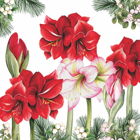 Blooming Amaryllis, white • Lunch Napkins