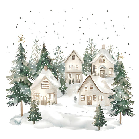 Snowy Houses • Lunch Napkin