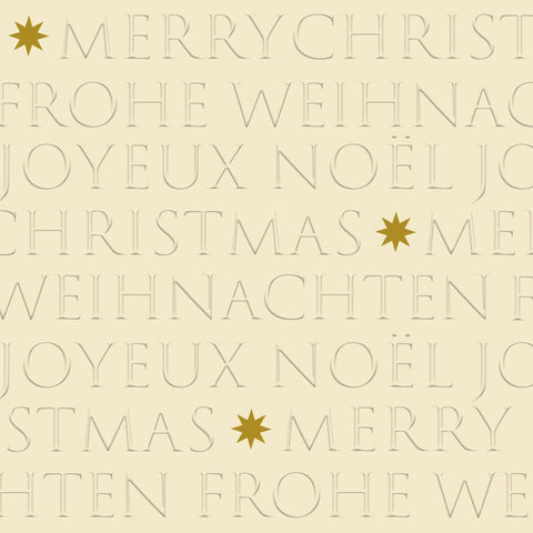 Christmas Letters, off-white Embossed Dinner Napkins