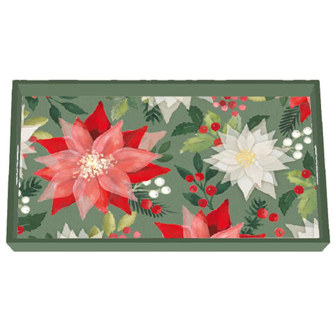 Merry Poinsettia • Wood Vanity Tray