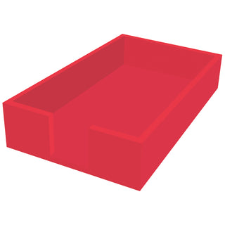 Lacquered Wood Napkin Caddy • Red (Guest Towel Size)