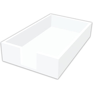 Lacquered Wood Napkin Caddy • White (Guest Towel Size)