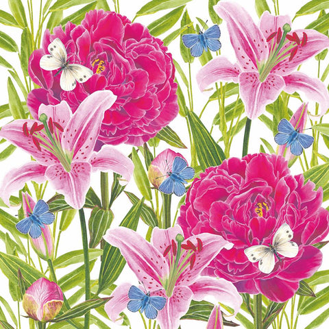 Peonies & Lillies Beverage Napkins