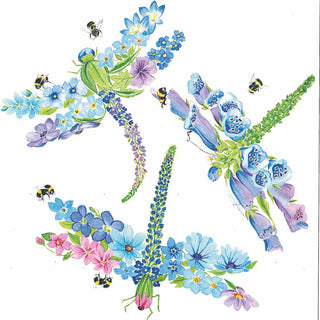 Dragonfly Fleurettes Lunch Napkins