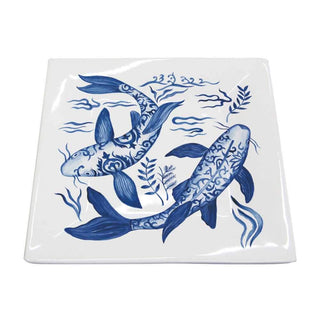 Emperor's Koi Square Plate, Small