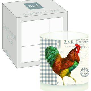 French Rooster Boxed Tea Light Holder (min.6)